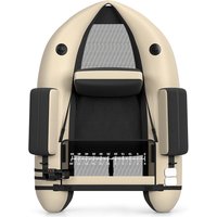 Costway Inflatable Fishing Float Tube Portable Adult Fishing Boat withPump in Beige