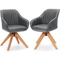Set 2 Swivel Accent Chair Ergonomic Armchairs Writing Desk Chairs
