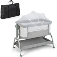 Bedside Crib Sleeper Bassinet Cot Bed w 6 Adjustable Height