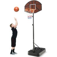 Costway Height Adjustable Basketball Hoop Portable Basketball Goal System in Black