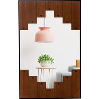 Costway Piano Key-Shaped Framed Decoration Rectangle Wall Mirror Makeup Vanity Mirror in Black