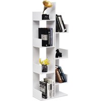 Costway 8-Tier Bookcase Multipurpose Bookshelf 8-layer Freestanding Bookcase in White