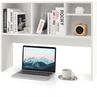 Costway Desktop Bookshelf Tabletop Display Rack Storage Organizer w/ 4 Cubbies in White