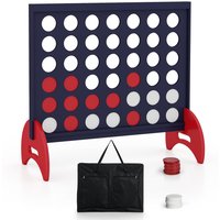 Costway Giant 4 to Score Game Set Freestanding 4 in A Row Game Set with Carrying Bag in Blue