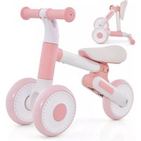 Costway Baby Balance Bike 4 Wheels Toddler First Bike No Pedal Baby Walker in Pink