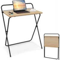 Costway Folding Computer Desk Compact Home Office Writing Desk Versatile Study Desk in Natural