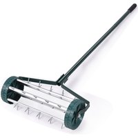 Rolling Garden Lawn Aerator Roller Rotary Push Tine Spike Soil Lawn Aerator Tool