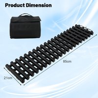 Costway 2 Pack Tire Traction Mats Coilable TPR Recovery Track Pad Emergency Traction Aid 85cm Long in Black