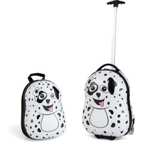 Costway 2PCS 12" 16" ABS Kids Suitcase Backpack Luggage Set School Travel Lightweight in Brown