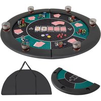 Costway 120 CM 6-Player Foldable Poker Table Top Casino w/ Carrying Bag-Green in Green