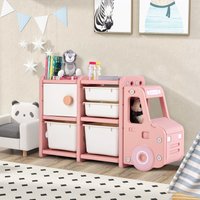 Truck shaped Toy Storage Organizer Storage Cabinet 2 Bins
