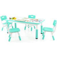 Table & 4 Chairs Set Adjustable Desk & Chairs