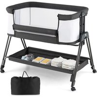 Bedside Crib Folding Sleeper Bassinet Cot Bed Portable 7 Adjustable Heights