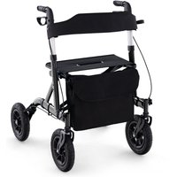 Height Adjustable Rollator Walker Foldable Rolling Walker Seat Lightweight