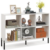Costway 6-Cube Storage Bookcase Wooden Open Bookshelf in White