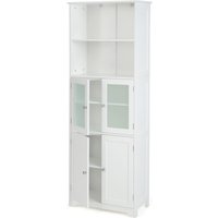 Costway 163cm Tall Bathroom Storage Cabinet Freestanding Kitchen Pantry Cupboard in White
