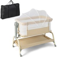 Bedside Crib Sleeper Bassinet Cot Bed w 6 Adjustable Height