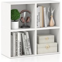 Costway Cube Storage Organizer Stackable Open Book Shelf for Small Space White