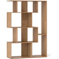 Costway Open-back Geometric Bookshelf Home 6-Cube Large Bookcase in Natural
