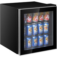 Costway Beverage Cooler & Refrigerator Mini Fridge w/Glass Door 60 Can in Black
