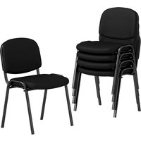 Costway Set of 5 Waiting Room Chairs Stackable Reception Guest Chairs in Black