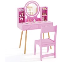 Vanity Set Princess Vanity Desk Set w LED Lighted Mirror