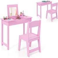 Vanity Set 2 1 Vanity Table & Chair Set w Flip Top Mirror