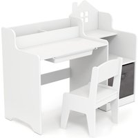 Study Desk & Chair Set Study Table w Shelves