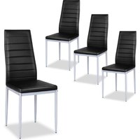 Gymax Set of 4 Dining Chairs Upholstered Chair for Kitchen Living Room Study in Black