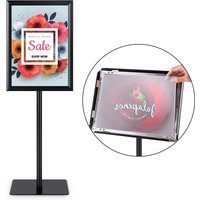 Gymax Rotatable A3 Poster Stand Height Adjustable Information Stand Stopper in Black