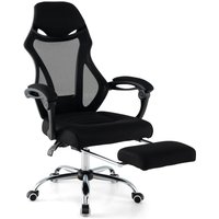 Gymax Ergonomic Mesh Office Chair High Back Executive Chair with Footrest in Black