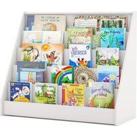 Gymax Kids 5-Tier Bookshelf Children Bookcase Magazine Storage Display Rack in White