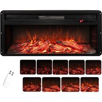 86CM Electric Fireplace Recessed Heater 9 Level Flame 9H Timer 1800W 900W