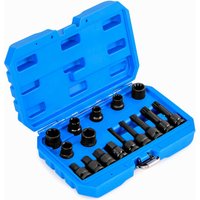 Gymax 16PCS Impact Brake Caliper Socket Set 1/2" Drive Wrench Brake Tool Kit in Blue