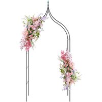 Gymax Gothic Style Garden Arbor Garden Trellis Pergola With Side Crossbars in Black