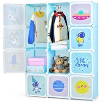 Wardrobe Closet Dresser Cute Doors & 12 Cubes