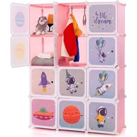 Wardrobe Closet Dresser Cute Doors & 12 Cubes