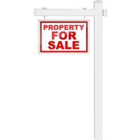 Gymax 183 cm Real Estate Sign Post UPVC Realtor Yard Sign Post Garage Sale Signs in White