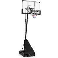 Gymax Basketball Hoop System 4.9-10 FT Adjustable Basketball Goal in Black