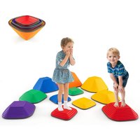 Gymax 11 PCS Stepping Stone Kids Indoor/Outdoor Toddler Balance Blocks | Size: 11 Pack