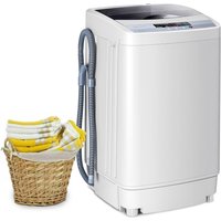 Gymax 2 in 1 Portable Compact Full-Automatic Washing Machine Washer/Spinner in Light Grey