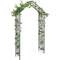 Gymax Modern Garden Arbor Garden Trellis Pergola With Multiple Side Crossbars in Black