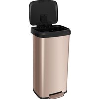 Gymax 68L Recycling Pedal Bin Kitchen Bin With Soft Close Lid & Handle in Rose Gold