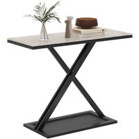 Costway Faux Marble Top Console Table Metal Frame Entryway Table in White