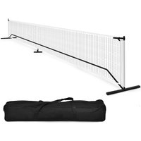Gymax 7M Pickleball Net All-Weather Plyester Net With Steel Pipes Carry Bag in Black