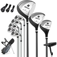 Gymax Men's Complete Golf Clubs Package Set 10 Pieces in Grey