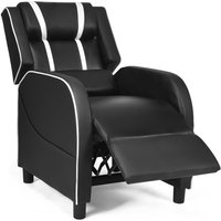 PU Leather Single Recliner Sofa Gaming Chair Adjustable Footrest