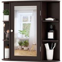 Mirrored Bathroom Cabinet Wooden Hanging Medicine Cabinet Dark