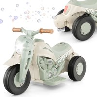 Gymax Electric Ride on Motorcycle With Bubble Maker LED Headlight & Music in Beige