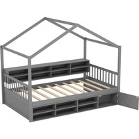 Single House Bed Roof Bed Frame Storage Cubes